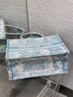 Dior Book Tote – Dioriviera Edition, Medium Size, Blue & White Tiger Embroidery - Image 7