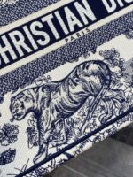 Medium Book Tote Bag – Dioriviera Edition, Blue Embroidery (36cm) - Image 3