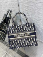 Dior Book Tote – Blue Oblique Embroidered, Multiple Sizes - Image 4