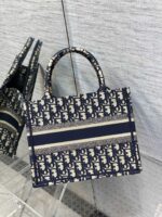 Dior Book Tote – Blue Oblique Embroidered, Multiple Sizes - Image 5