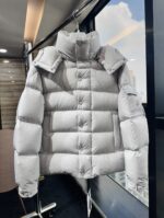 Moncler Women’s Maya Matte Down Jacket – Pink, White, Pearl Gray | Sizes 1–5