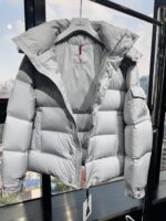 Moncler Women’s Maya Matte Down Jacket – Pink, White, Pearl Gray | Sizes 1–5 - Image 4
