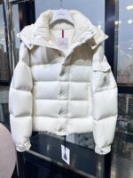 Moncler Women’s Maya Matte Down Jacket – Pink, White, Pearl Gray | Sizes 1–5 - Image 9