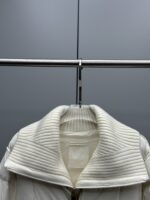 Moncler Jadeite Women’s Short Down Jacket with Knit Collar – 24FW Collection | White, Black | Sizes 1–3 - Image 9