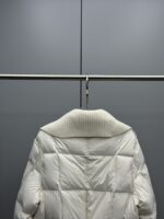Moncler Jadeite Women’s Short Down Jacket with Knit Collar – 24FW Collection | White, Black | Sizes 1–3 - Image 12