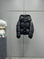 Moncler Borey Women’s Cape Down Jacket – 2024 New Hooded Short Puffer | Beige, Black | Sizes 0–2 - Image 3