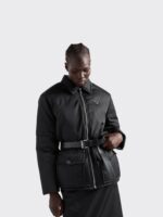 Prada Women’s Belted Down Jacket with Logo and Flap Pockets – Black | Sizes S–L - Image 7